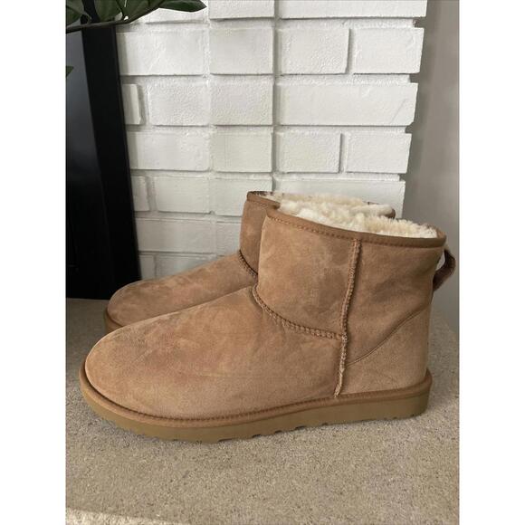 UGG CLASSIC MINI CHESTNUT Men's Size 18 Suede Slip On Boots 1002072